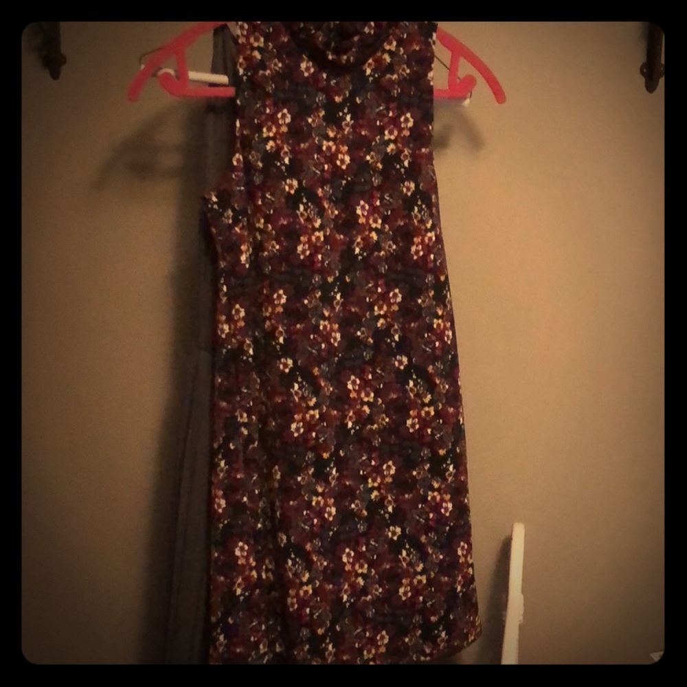 Lush floral turtleneck dress